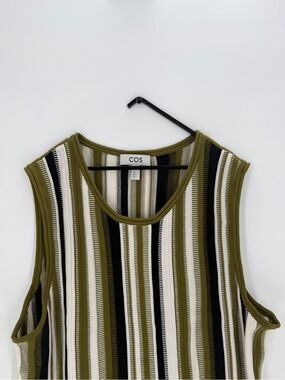 Cos Striped Knitted Tubular Trimmed Tank Top